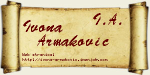 Ivona Armaković vizit kartica